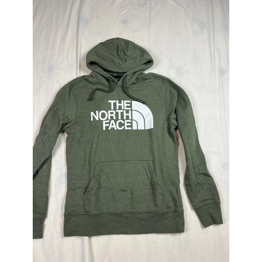 The North Face Mens Half Dome Pullover Hoodie Green Heather Small‎ Logo 0585